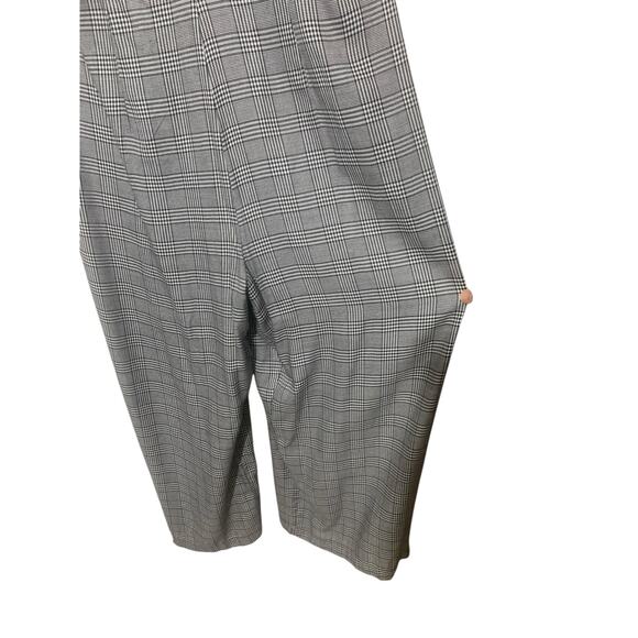 Laundry by Shelli Segal Glen Plaid Jumpsuit Cropped One Pc BLack White sz 12‎ - Picture 8 of 12